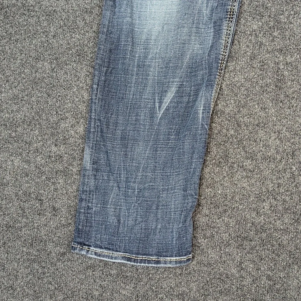 BKE Tyler Mens Straight Leg Jeans Blue Medium Wash Stretch AVS23100 Size 36x32